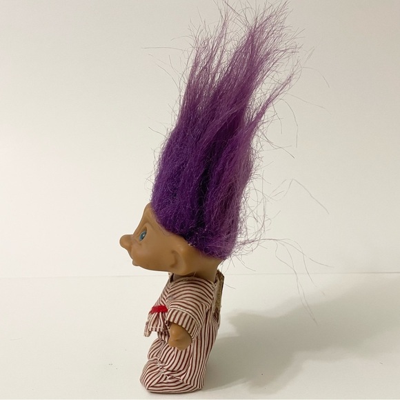 Vintage Ace Novelty Purple Jewel Pajamas Treasure Troll Doll - Picture 5 of 16